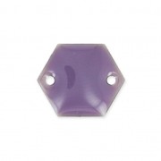 Intercalaires en métal hexagone 2 trous résine époxy 11.5 mm Mauve x8|raw }}