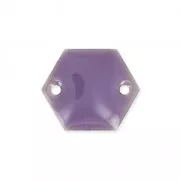 Intercalaires en métal hexagone 2 trous résine époxy 11.5 mm Mauve x8