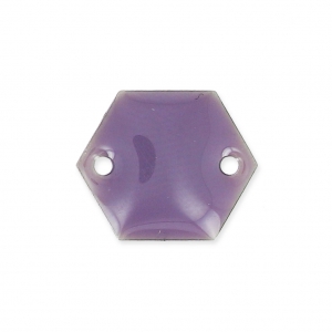 Intercalaires en métal hexagone 2 trous résine époxy 11.5 mm Mauve x8
