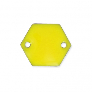 Intercalaires en métal hexagone 2 trous résine époxy 11.5 mm Jaune x8