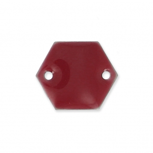 Intercalaires en métal hexagone 2 trous résine époxy 11.5 mm Bordeaux x8