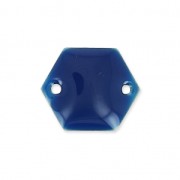 Intercalaires en métal hexagone 2 trous résine époxy 11.5 mm Bleu Nuit x8