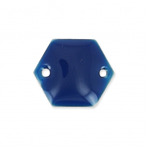 Intercalaires en métal hexagone 2 trous résine époxy 11.5 mm Bleu Nuit x8