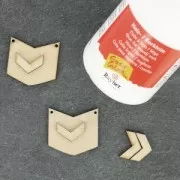 Intercalaire chevron 2 trous en bois brut à peindre ou customiser 77x21mm pour création DIY de collier ou sautoir