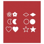 12 embouts pour pyrograveur - Formes coeur/étoile/demie-lune/losange/rond/fleur|raw }}