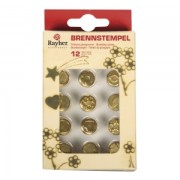 12 embouts pour pyrograveur - Formes coeur/étoile/demie-lune/losange/rond/fleur