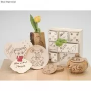 12 embouts pour pyrograveur - Formes coeur/étoile/demie-lune/losange/rond/fleur