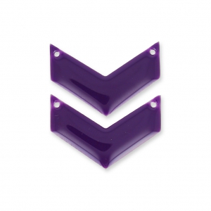 Intercalaires en métal chevron 2 trous résine époxy 29 mm Violet x2