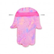 Main de Fatma percée de part en part 14 mm imitation Opale Rose|raw }}