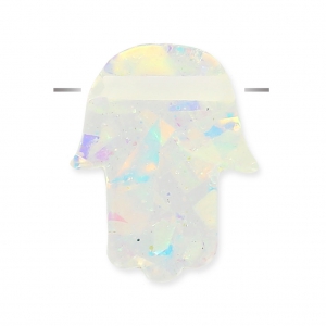 Main de Fatma percée de part en part 14 mm imitation Opale