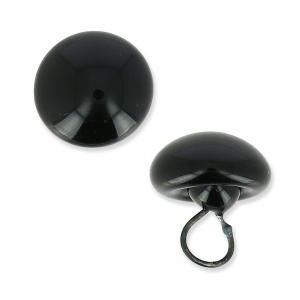 Oeil d'animal en verre à coudre 12 mm Noir x1