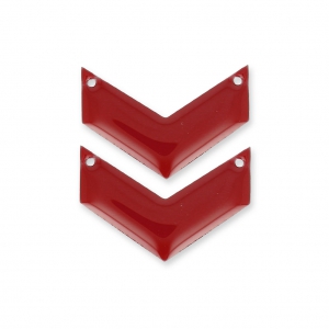 Intercalaires en métal chevron 2 trous résine époxy 29 mm - Rouge foncé x2
