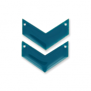 Intercalaires en métal chevron 2 trous résine époxy 29 mm Pétrole x2