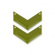 Intercalaires en métal chevron 2 trous résine époxy 29 mm Olive x2|raw }}