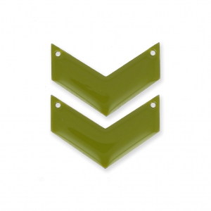 Intercalaires en métal chevron 2 trous résine époxy 29 mm Olive x2