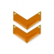 Intercalaires en métal chevron 2 trous résine époxy 29 mm Moutarde x2|raw }}