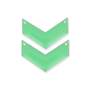 Intercalaires en métal chevron 2 trous résine époxy 29 mm Mint x2