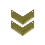 Intercalaires en métal chevron 2 trous résine époxy 29 mm Kaki x2