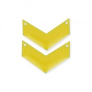 Intercalaires en métal chevron 2 trous résine époxy 29 mm Jaune x2|raw }}