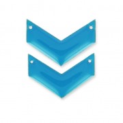 Intercalaires en métal chevron 2 trous résine époxy 29 mm Bleu x2|raw }}