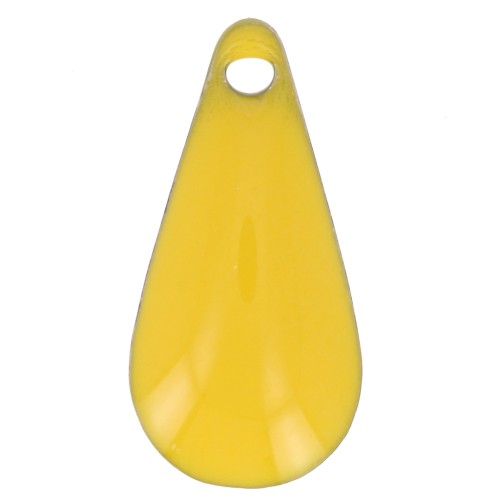 Sequins en métal goutte résine époxy 12 mm Jaune x10