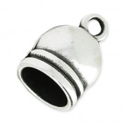 Embout pour création de bijoux spirale ou pour cordon  8 mm Placage Argent fin vieilli