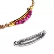 Intercalaire en métal avec 2 anneaux pour des perles de 4mm Placage Argent fin vieilli