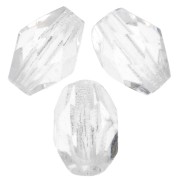 Crystal - Olives facettées 6x4 mm Crystal x25 Olives facettées 6x4 mm Crystal x25