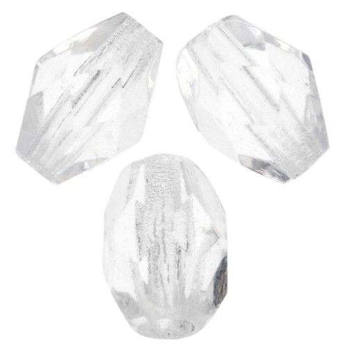 Olives facettées 6x4 mm Crystal x25