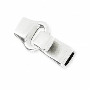 Fermoir en métal forme crochet pour lacet 5 mm Placage Argent fin vieilli x1