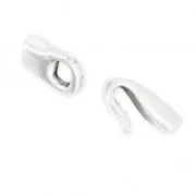 Fermoir en métal forme crochet pour lacet 5 mm Placage Argent fin vieilli x1