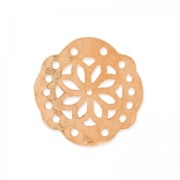 Intercalaire martelé 5 rangs décor fleur mandalas 19 mm doré rose satiné x1|raw }}