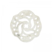 Intercalaire martelé 5 rangs décor mandalas 19 mm argenté satiné x1