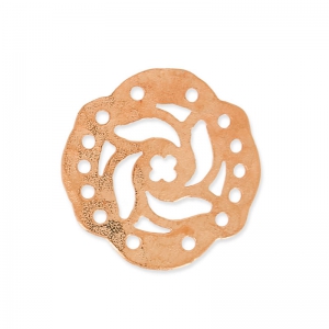 Intercalaire martelé 5 rangs décor mandalas 19 mm doré rose satiné x1