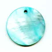 Sequin rond Nacre 30 mm Turquoise x1