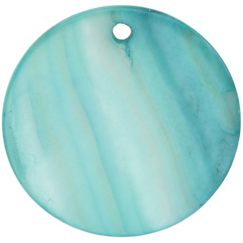 Sequin rond Nacre 30 mm Turquoise x1