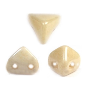 Perles en verre Super-Khéops® par Puca® 6 mm Opaque Beige Ceramic Look x10g