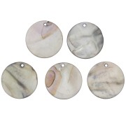 Sequin rond Nacre 30 mm Gris x1