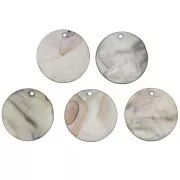 Sequin rond Nacre 30 mm Gris x1