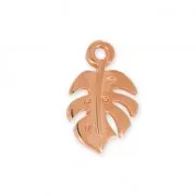 Breloque en métal feuille de philodendron 14.7 mm doré rose x1
