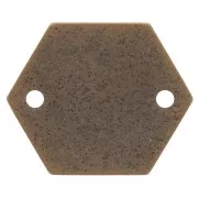 Intercalaires en métal diamanté hexagone 2 trous 11.5 mm bronze x8
