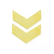 Intercalaires en métal lisse chevron 2 trous 29 mm doré x2