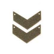 Intercalaires en métal diamanté chevron 2 trous 29 mm bronze x2|raw }}
