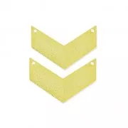 Intercalaires en métal diamanté chevron 2 trous 29 mm doré x2