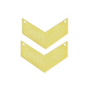 Intercalaires en métal diamanté chevron 2 trous 29 mm doré x2