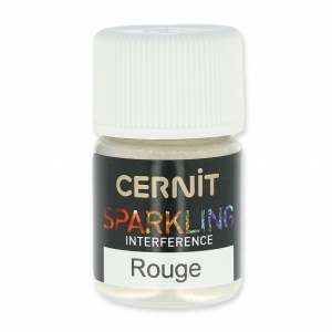 Poudre de mica pour la pâte polymère Cernit Sparkling Interference Rouge 400 x5g