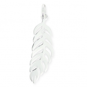 Breloque forme feuille 25 mm en Argent 925  x1