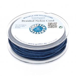 Fil de jade / Fil nylon tressé européen Griffin 1.5 mm Dark Blue x20m