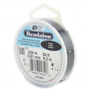 Fil Cablé 49 brins 0.61 mm - Beadalon - Noir x9,2 m