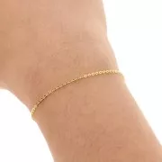 Chaîne maille Forçat limée 1.4 mm en Argent 925 doré à l'or fin x 50cm